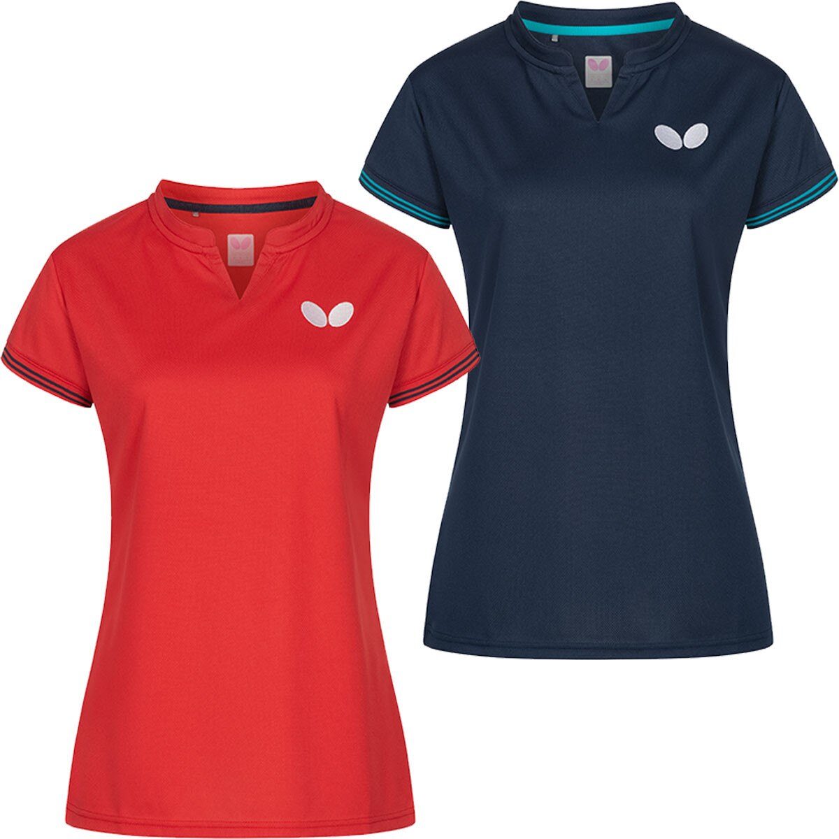 Butterfly Puren Lady Shirt: Red & Blue Colors